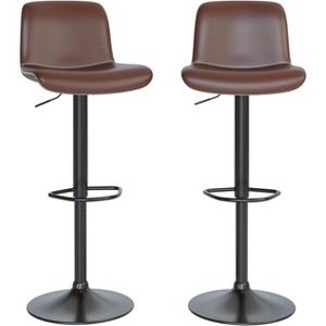 Modern Bar Stools Set Adjustable Swivel Bar Chairs with Back PU Leather for Bar, Dining Room Counter Home Kitchen Barstools - 1 of 4