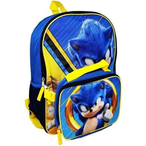 Sonic The Hedgehog School Travel Backpack 2 Piece Set With