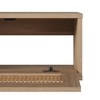 Chic Crate - 65" Coastal-Design Floating TV Stand - Rattan-Accented Media Console w/ Open Shelf - Driftwood Oak & Seagrass Finish - 4 of 4