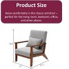 LuxenHome Accent Chair Living Room Upholstered Gray Armchair - 3 of 4