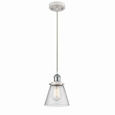 Cone - 1 Light Cord Hung Mini Pendant In Industrial Style-9 Inches Tall and 6 Inches Wide