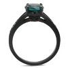 Slickblue Black Solitaire Ring for Women, 6mm Clear CZ, Polished IP Stainless Steel Band, Modern Style, Size 5-10 - 3 of 4