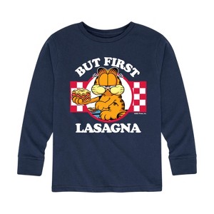 Boys' - Garfield - But First, Lasagna Long Sleeve Graphic T-Shirt - 1 of 4