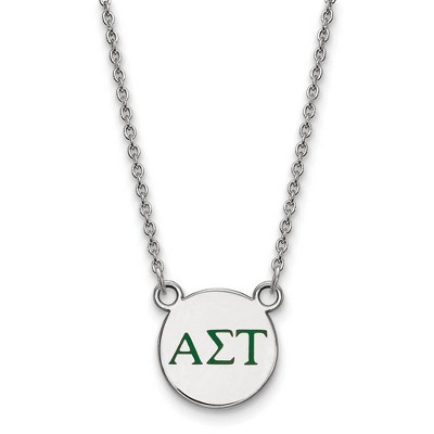 Black Bow Jewelry Sterling Silver Alpha Sigma Tau Greek Life Necklace 18 Inch