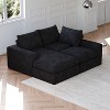 GDFStudio Quiller Modern 99" Corduroy Upholstered L-Shaped 3-Seat Sectional Sofa with Chaise - 3 of 4
