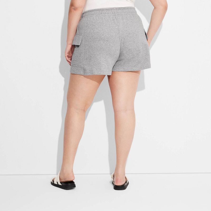 Women's Mid-Rise Cargo Sweat Shorts - Wild Fable™, 3 of 4