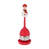 Unique Bargains Tea Infuser Snowman Tea Infuser Hand Wash Only Style Silicone Stainless Steel Red 2.17"x6.1" 1Set - 3 of 4