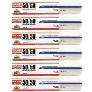 Wooster Genuine 14" 50/50 1/2" Nap Roller Cover 6-Pack, R295-14-6PK - 1 of 1
