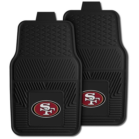 Fanmats 27 x 17 Inch Universal Fit All Weather Protection Vinyl Front Row  Floor Mat 2 Piece Set for Cars, Trucks, and SUVs, San Francisco 49ers