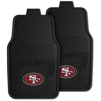 Fanmats 27 x 17 Inch Universal Fit All Weather Protection Vinyl Front Row Floor Mat 2 Piece Set for Cars, Trucks, and SUVs, San Francisco 49ers