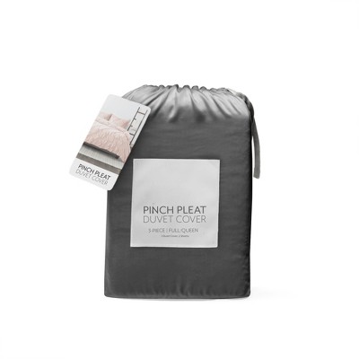 Gray Pintuck Design Ultra Soft King/California King Duvet Cover Set