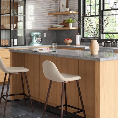 Threshold Curved Back Counter Stool Bar Round Mid-Century Metal