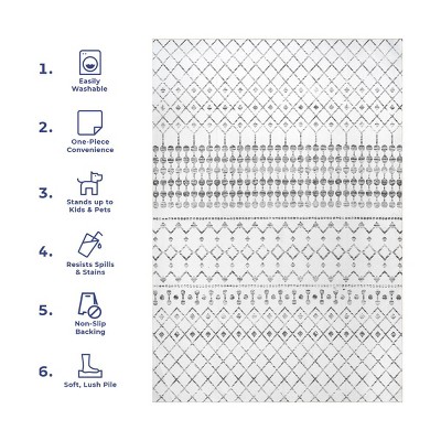 Eco-Friendly Reversible Gray Synthetic Area Rug, 3' x 5'