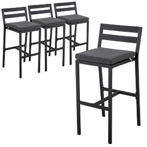 LeisureMod Chelsea Collection Modern Aluminum Outdoor Bar Chair Set of 4 - 1 of 4