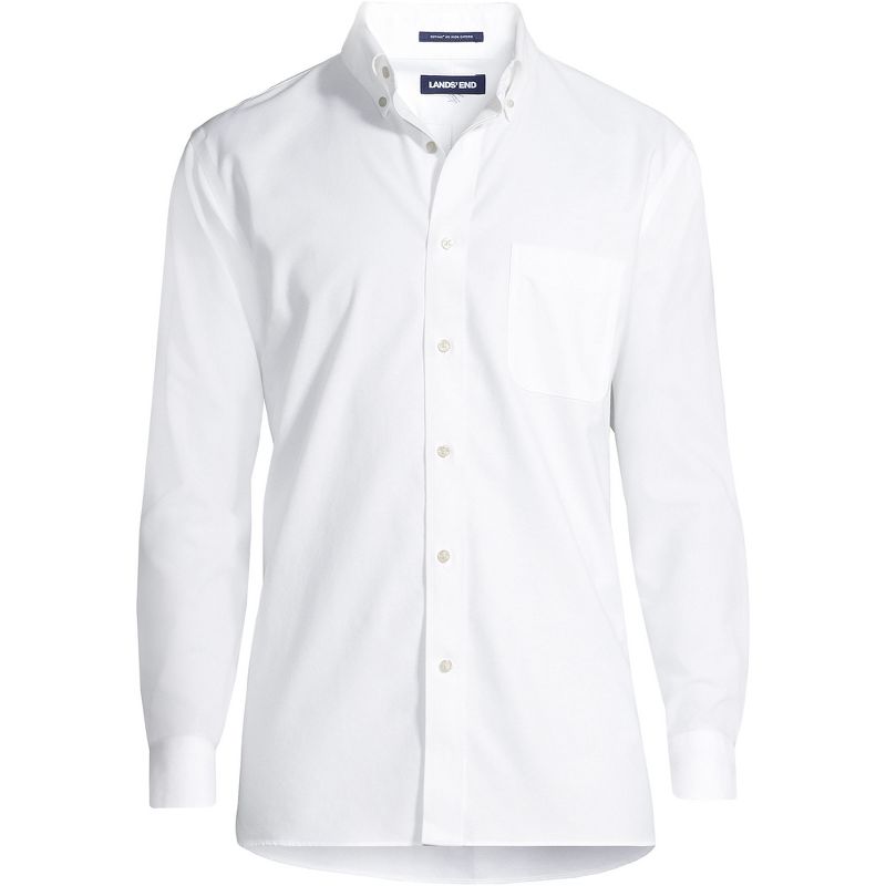 Lands' End Men's Tailored Fit No Iron Solid Supima Cotton Oxford Dress Shirt, 2 of 4