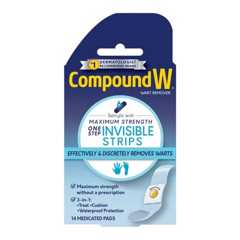 Compound Maximum Strength One Step Invisible Wart Remover Strips - 14 Ct : Target