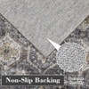 Washable Area Rug Non Slip - Low Pile Vintage Faux Wool Soft Rug, Machine Washable Foldable Distressed Floral Accent Carpet for Living Room - 2 of 4