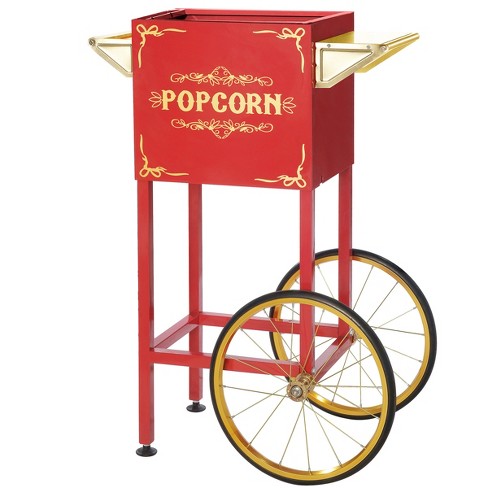 Olde Midway Vintage-Style Popcorn Machine Popper with Cart and 6 Ounce Kettle, Black