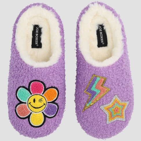 Girls' Joe Boxer Plush Clog Slippers - Purple : Target