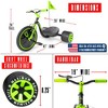 Drift Trike for Kids Ages 5+ with Adjustable Seat and Big 16" Front Wheel – Madd Gear Ride-On - 3 of 4