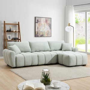 Merax L-Shaped Sectional Sofa with Free-Moving Ottoman - 1 of 4