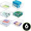 mDesign Plastic Storage Desk Organizer Bin for Home, Office - 6 Pack, Clear - image 2 of 4