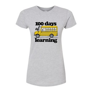 Women's - Peanuts - 100 Days Of Learning Fitted Graphic T-Shirt - 1 of 4