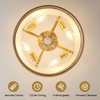 KAISITE Modern Golden Metal Fabric Shade Ceiling Fan with Light Remote Reversible Motor - 3 of 4