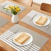 REGALWOVEN Placemats Set of 6 Plastic Placemats for Kitchen Dining Table Decor Table Placemats Wipeable Table Mat with Stripe Pattern - 2 of 4