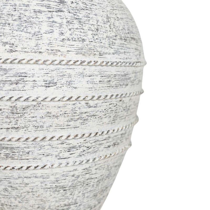 Braided Stripe Urn Vase White Metal by Foreside Home & Garden, 4 of 8