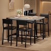 COZONY 5-Piece Dining Table Set with Counter Height Table & 4 Upholstered Bar Stools, Footrest & Corner Guard - 3 of 4