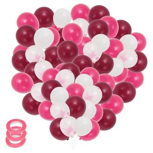 Unique Bargains Latex Party Balloons 10 -12" Round with Ribbon for Party Decorations - 1 of 4