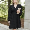 Anna-Kaci Women's Swiss Dot Long Sleeve Mini Dress with Smocked Waist and V-Neckline - 2 of 4