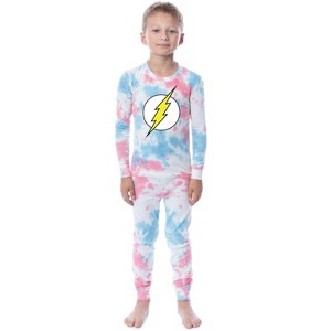 DC Comics Kids' The Flash Girls Boys 2 Piece Tight Fit Youth Pajama Set Multicolored - 1 of 3