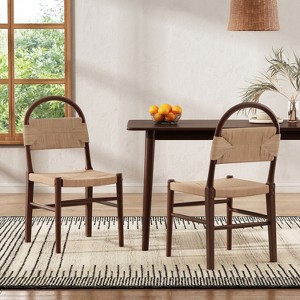 Christopher Knight Home Rhea Rustic Woven Rubberwood Dining Chairs (Set of 2) - 1 of 4