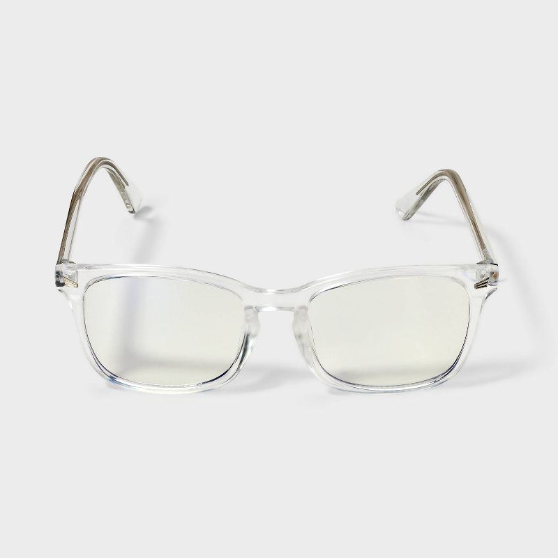 Women's Crystal Rectangle Blue Light Filtering Glasses - Wild Fable™ Clear