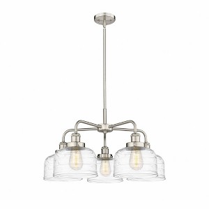 Bell - 5 Light Stem Hung Chandelier In Art Deco Style-14.75 Inches Tall and 26 Inches Wide - 1 of 1