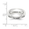Black Bow Jewelry 3mm to 8mm Platinum Light Weight Polished Domed Comfort Fit Band - 4 of 4