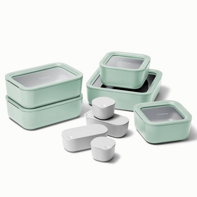 Caraway 14 Piece Glass Food Storage Set - Sage