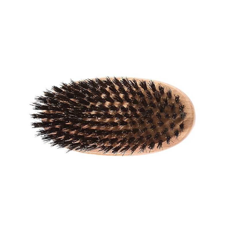 Bass Brushes - Men's Hair Brush Wave Brush with 100% Pure Premium Natural Boar Bristle FIRM Natural Wood Handle Military/Wave Style Oval Oak Wood, 1 of 5