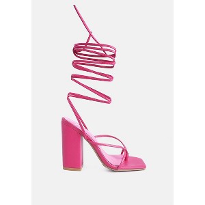 Pole Dance Lace Up Block Heel Women Sandals - 1 of 4