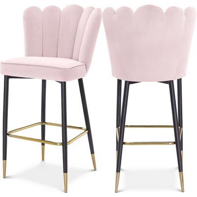 Meridian Furniture,Lily Velvet Stool, Set of 2
