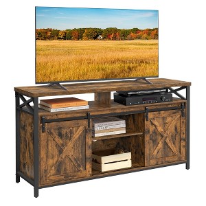 VASAGLE TV Stand for 65 Inch TV, Entertainment Center, TV Table and Console, TV Cabinet with Adjustable Shelves, Rustic Brown and Black - 1 of 4