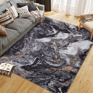 Washable Area Rug, Modern Abstract Living Room Rug with Non-Slip Backing & Short Pile, Bedroom and Dinning Room, - 1 of 4