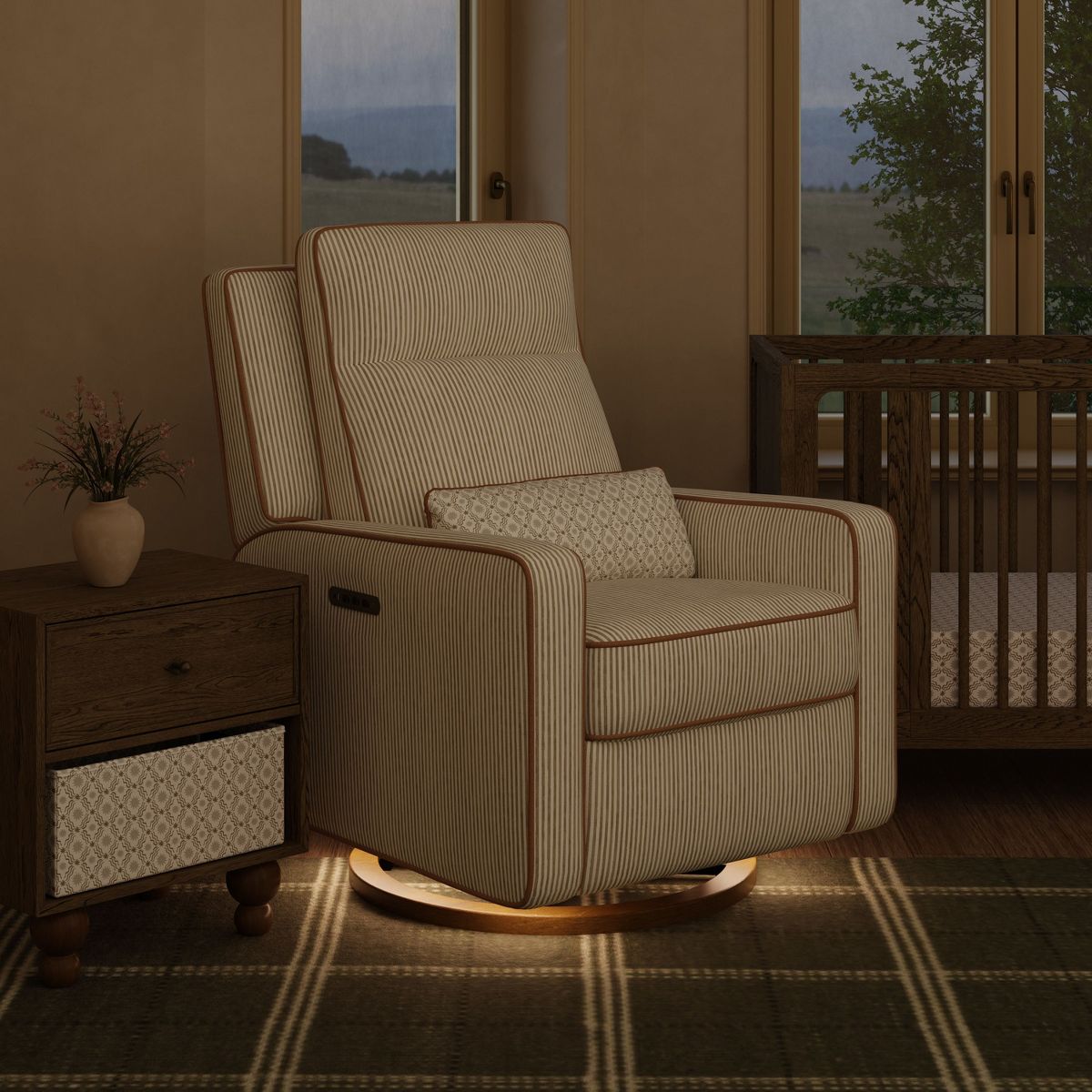 Babyletto Sigi Pro Power Recliner and Swivel Glider with Power Adjustable Headrest and Lumbar Support by Nate Berkus - thumbnail 6