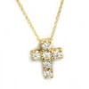 Pompeii3 1/2CT Diamond Petite Cross & Chain 1/2" Tall - 3 of 4