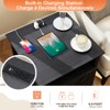 Dyonery End Table with Charging Station, 24 Inch Farmhouse Side Tables Living Room, Wood Rustic Nightstand, Bedside Table for Bedroom, Black - 3 of 4