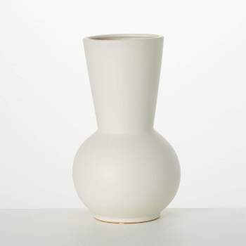 Sullivans 12" Modern Matte White Gourd Vase, Ceramic
