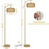 65"H Standing Lamp With Remote 3 Color Temperatures For Living Room, Floor Lamp Boho Style Floor Lamp With Rattan Shade For Bedroom -The Pop Home - 4 of 4