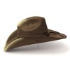 Western Express Brown and Camel Suede Finish Western Hat with Sunburst Concho Hat Band - 4 of 4